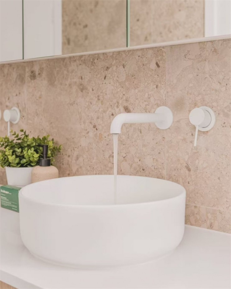 Смеситель для раковины, скрытый, Lotis, цвет: белый