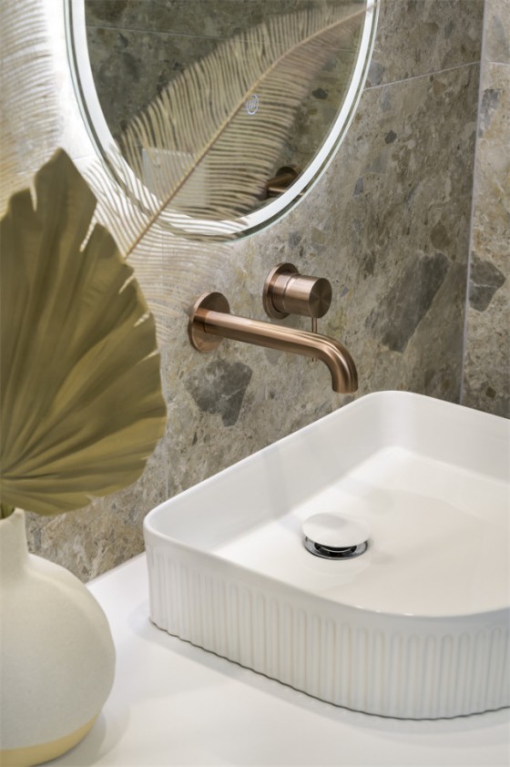 Смеситель для раковины Lotis Mone 1002CB встраиваемый, цвет copper brushed