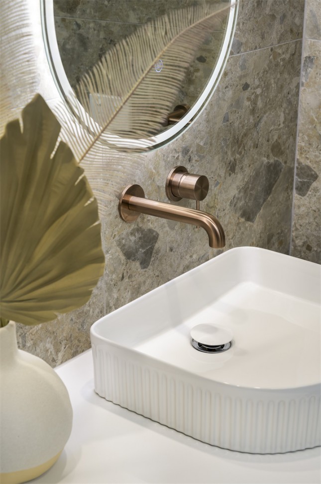 Смеситель для раковины, скрытый, Lotis, цвет: бронза