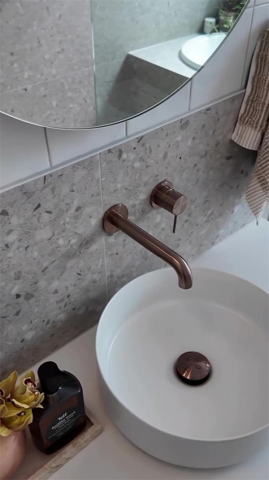 Смеситель для раковины Lotis Mone 1002CB встраиваемый, цвет copper brushed