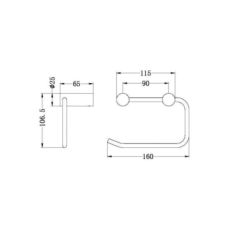 Держатель для туалетной бумаги, овальный, Lotis, цвет: оружейный металл