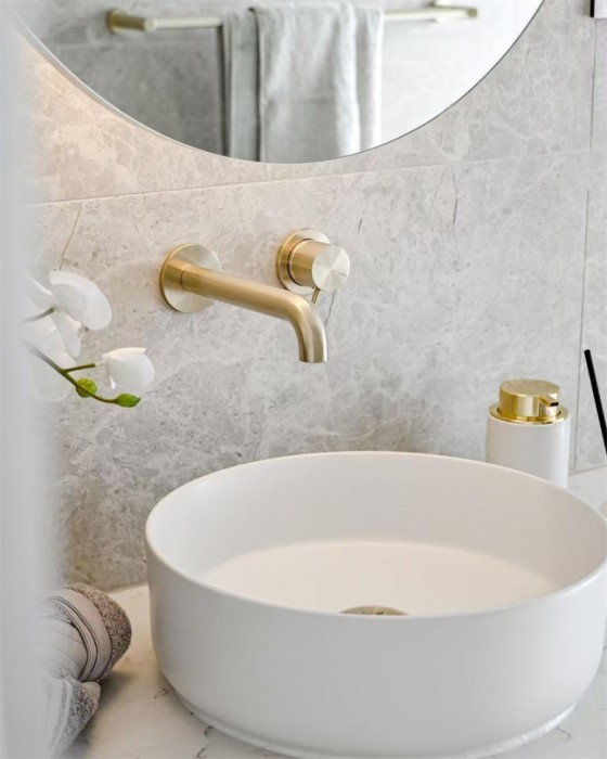 Смеситель для раковины Lotis Mone 1002BB встраиваемый, цвет brushed brass