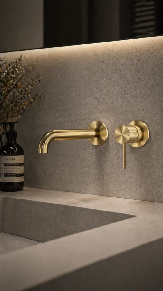 Смеситель для раковины Lotis Mone 1002BB встраиваемый, цвет brushed brass