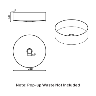 Раковина накладная Lotis Santi 1085CB 400мм круглая, цвет copper brushed
