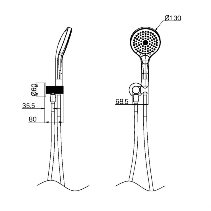 Душевой гарнитур, Lotis, цвет: золото