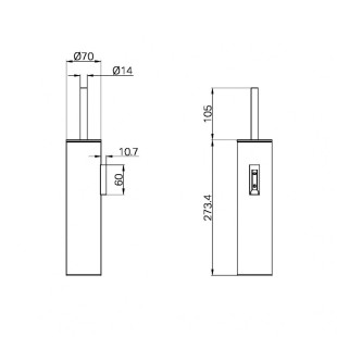 Ершик для унитаза, Lotis, цвет: никель