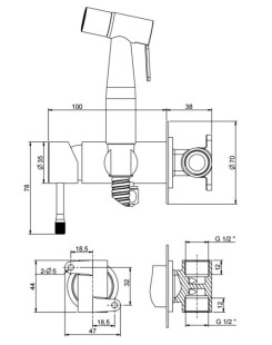 Гигиенический душ Lotis Mone 1043MB, цвет Matte Black