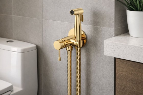 Гигиенический душ Lotis Mone 1043G, цвет polished gold PVD