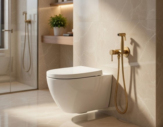 Гигиенический душ Lotis Mone 1043BG, цвет brushed gold PVD