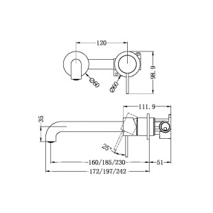 Смеситель для раковины, скрытый, Lotis, цвет: хром