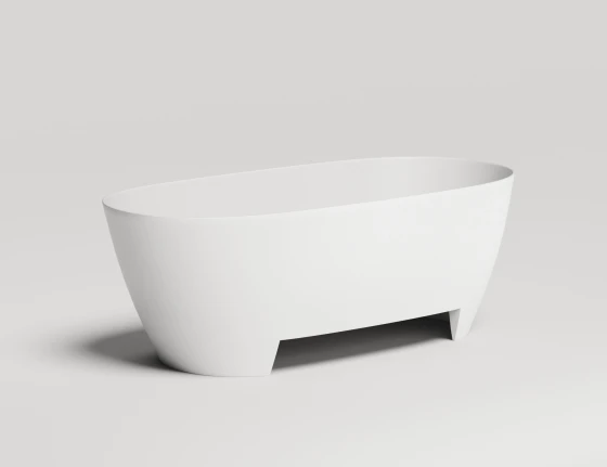 Ванна из искусственного камня Lotis Ando 170x80см, отдельностоящая, Solid Surface, цвет белый матовый