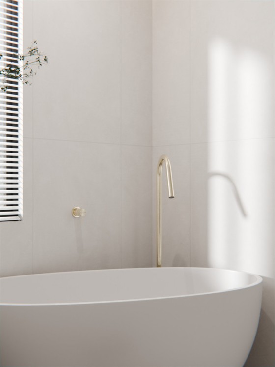Излив для ванной Lotis Mone 1066BB напольный, цвет brushed brass