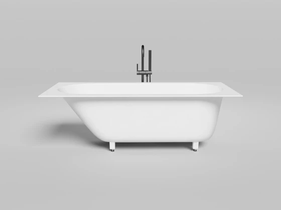 Ванна из искусственного камня Lotis Oberon 170x75см, встраиваемая, Gelcoat, цвет белый глянцевый