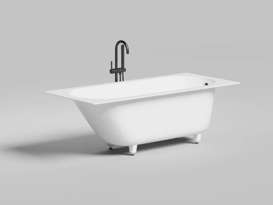 Ванна из искусственного камня Lotis Oberon 170x75см, встраиваемая, Gelcoat, цвет белый глянцевый