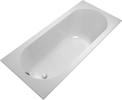 Ванна из искусственного камня Lotis Oberon 170x75см, встраиваемая, Gelcoat, цвет белый глянцевый