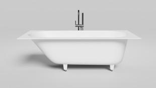 Ванна из искусственного камня Lotis Oberon  KIT 170x75см, Solid Surface, цвет белый матовый