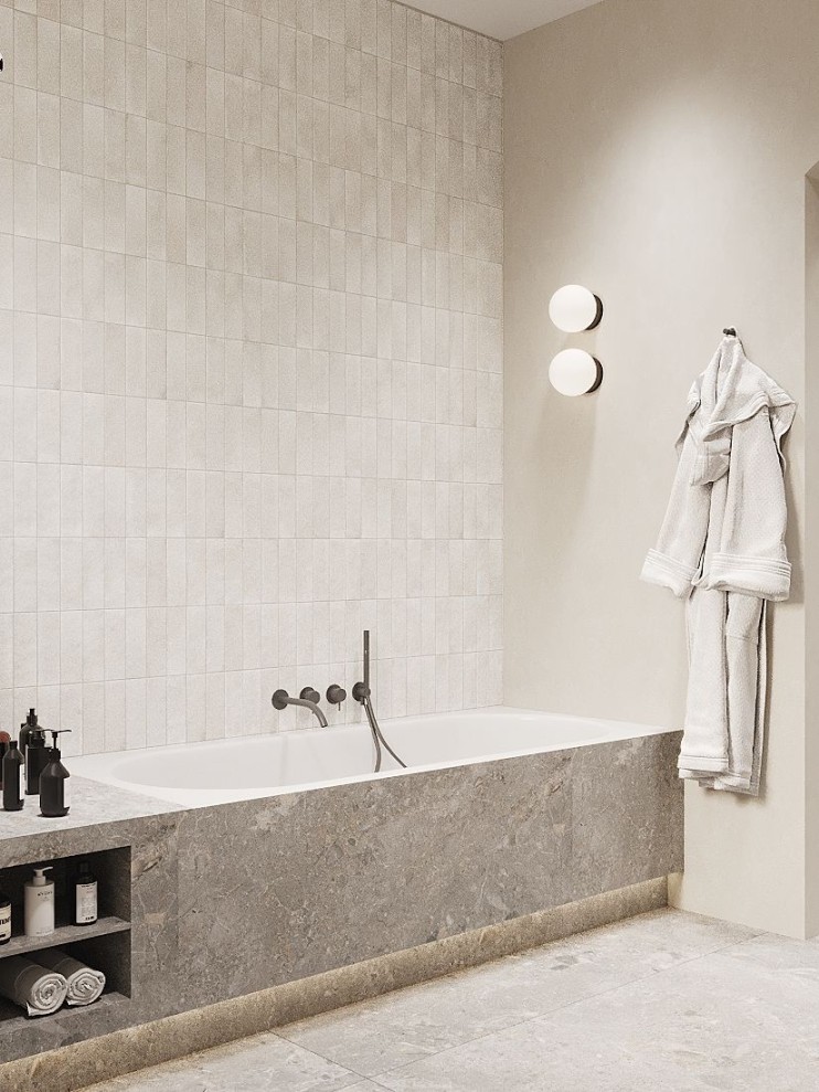 Ванна из искусственного камня Lotis Oberon  KIT 170x75см, встраиваемая, Gelcoat, цвет белый глянцевый