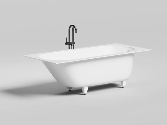 Ванна из искусственного камня Lotis Oberon 180x80см, встраиваемая, Solid Surface, цвет белый матовый
