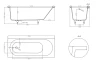 Ванна из искусственного камня Lotis Oberon 180x80см, встраиваемая, Solid Surface, цвет белый матовый