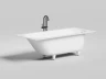 Ванна из искусственного камня Lotis Oberon 180x80см, встраиваемая, Solid Surface, цвет белый глянцевый