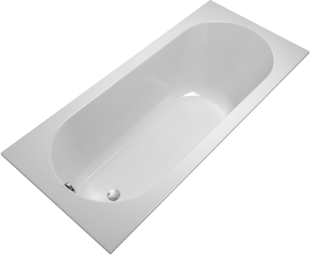 Ванна из искусственного камня Lotis Oberon 180x80см, встраиваемая, Solid Surface, цвет белый глянцевый