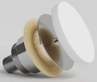 Донный клапан Lotis для ванны, Solid Surface, цвет белый матовый