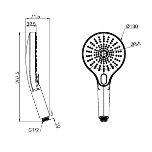 Ручной душ, Lotis, цвет: никель