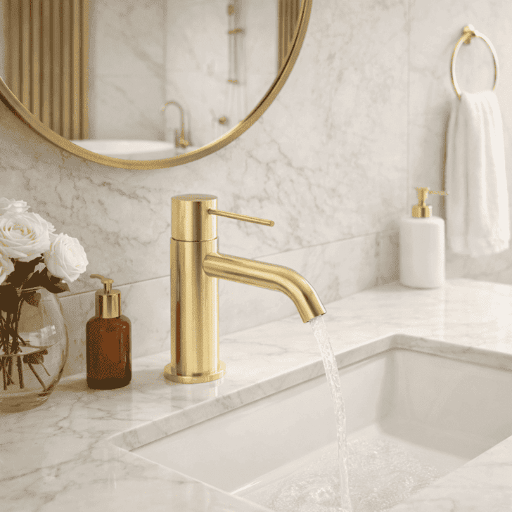 Смеситель для раковины Lotis Mone 1001BB цвет brushed brass