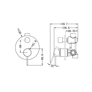 Смеситель для душа с отводом, Lotis, цвет: белый