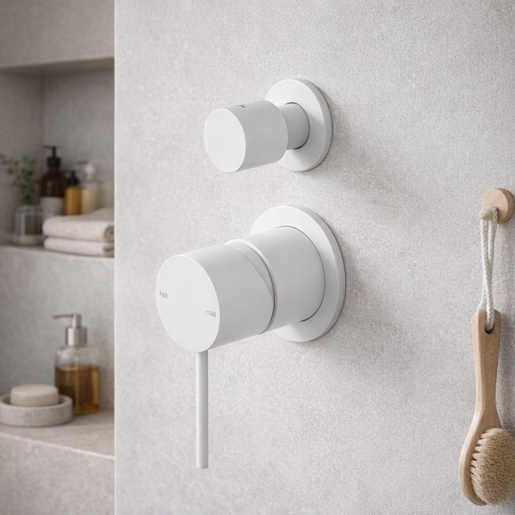 Смеситель для душа Lotis Mone 1017MW встраиваемый на 2 потребителя, цвет matte white