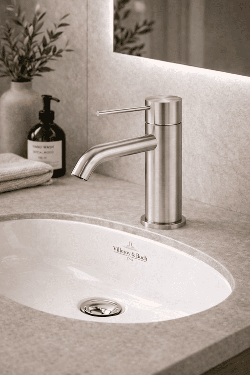 Смеситель для раковины Lotis Mone 1001BN цвет Brushed Nickel