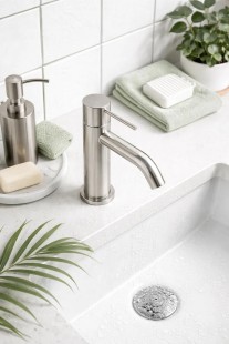 Смеситель для раковины Lotis Mone 1001BN цвет Brushed Nickel