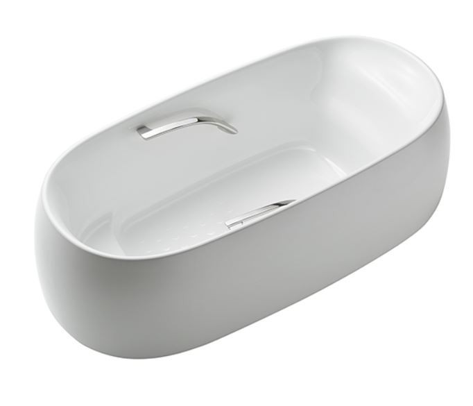 Ванна 170х83см из искусственного камня, отдельностоящая, с ручками, TOTO Flotation, белый арт. PJY1744