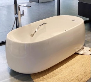 Ванна 170х83см из искусственного камня, отдельностоящая, с ручками, TOTO Flotation, белый арт. PJY1744