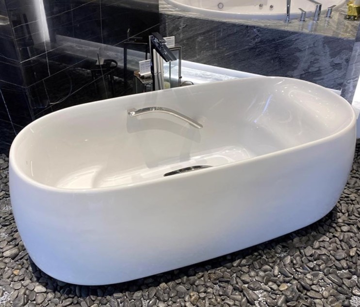 Ванна 170х83см из искусственного камня, отдельностоящая, с ручками, TOTO Flotation, белый арт. PJY1744