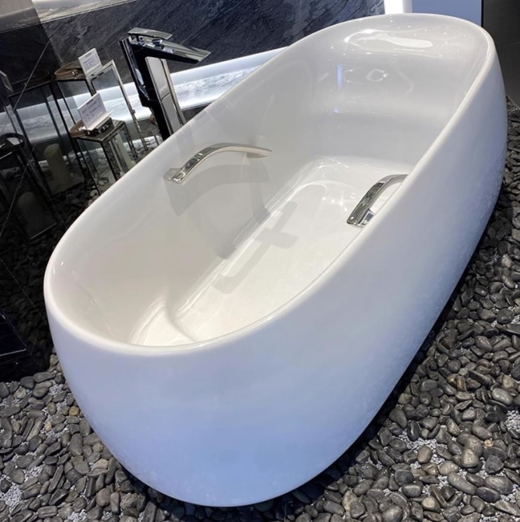 Ванна 170х83см из искусственного камня, отдельностоящая, с ручками, TOTO Flotation, белый арт. PJY1744