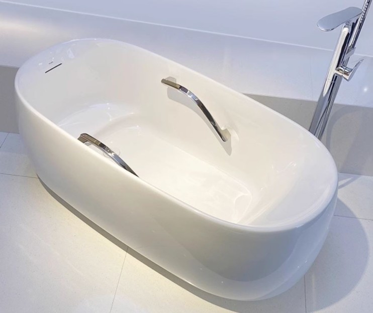 Ванна 170х83см из искусственного камня, отдельностоящая, с ручками, TOTO Flotation, белый арт. PJY1744