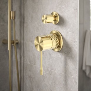 Смеситель для душа Lotis Santi 1019BB встраиваемый на 2 потребителя, цвет brushed brass