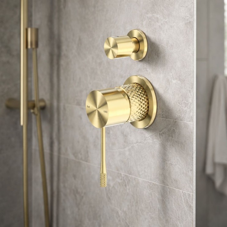 Смеситель для душа Lotis Santi 1019BB встраиваемый на 2 потребителя, цвет brushed brass