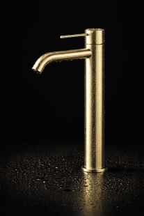 Смеситель для раковины Lotis Mone 1003BB высокий, цвет brushed brass