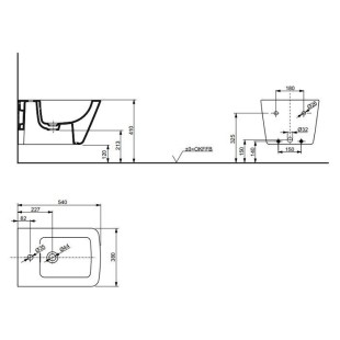 Биде подвесное, TOTO SP, белый арт. B532E#XW