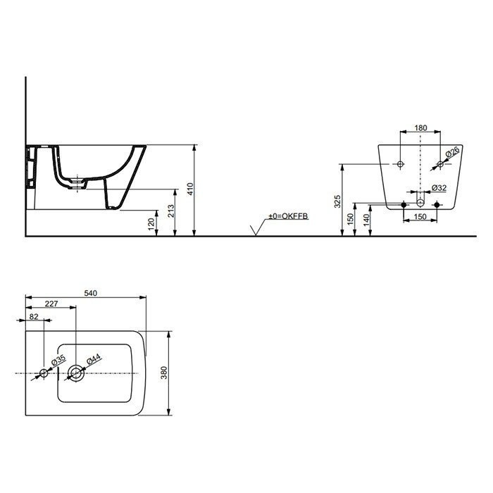 Биде подвесное, TOTO SP, белый арт. B532E#XW