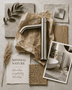 Смеситель для раковины Lotis Mone 1003BN высокий, цвет brushed nickel