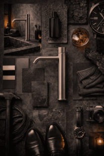 Смеситель для раковины Lotis Mone 1003CB высокий, цвет cooper brushed