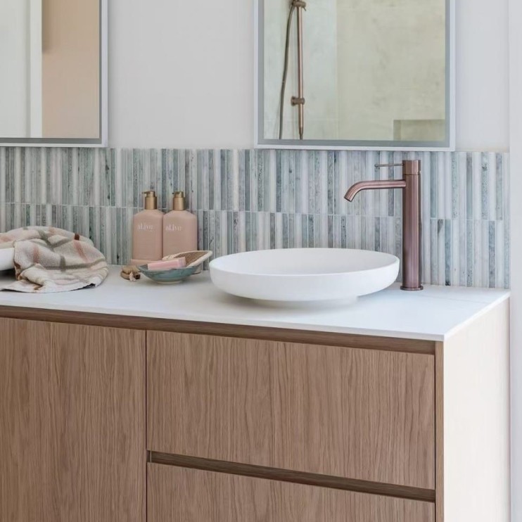 Смеситель для раковины Lotis Mone 1003CB высокий, цвет cooper brushed