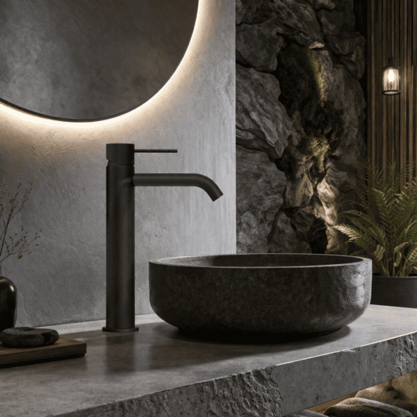 Смеситель для раковины Lotis Mone 1003MB высокий, цвет Matte Black