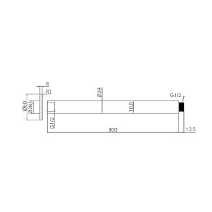 Кронштейн для верхнего душа Lotis Mone 316 1101CB 30 см, н/с, цвет copper brushed