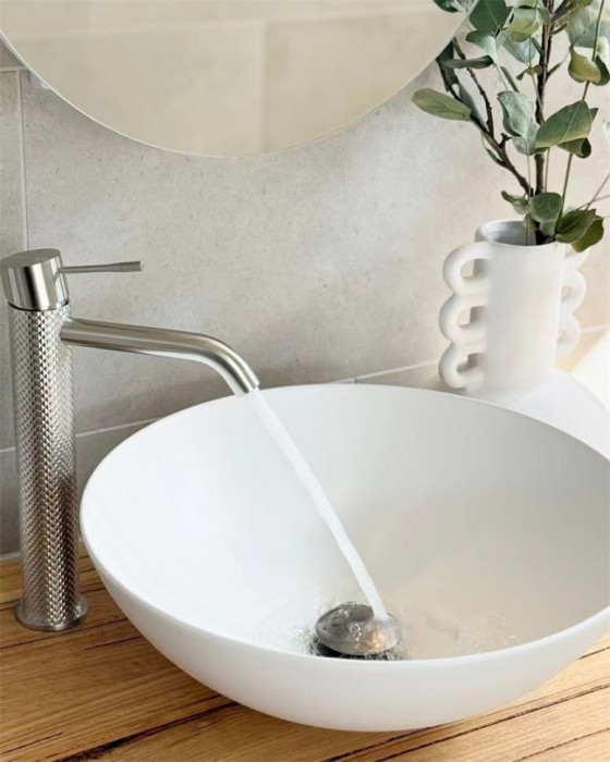 Смеситель для раковины Lotis Santi 1000BN высокий, brushed nickel