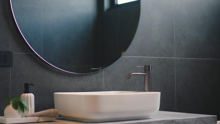 Смеситель для раковины Lotis Santi 1000BN высокий, brushed nickel