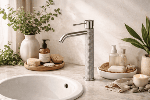 Смеситель для раковины Lotis Santi 1000BN высокий, brushed nickel